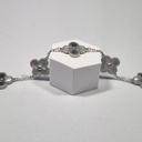 Pulsera tréboles plateados con detalle central