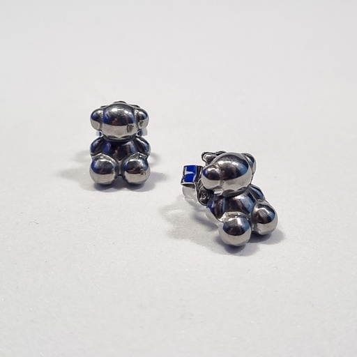 Pendientes plateados ositos